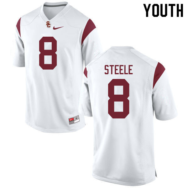 Youth #8 Chris Steele USC Trojans College Football Jerseys Sale-White